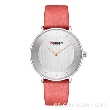 CURREN 9033, reloj de marca famosa, gran oferta, relojes de mujer con banda de cuero, reloj de cuarzo resistente al agua, reloj de pulsera para mujer, venta al por mayor